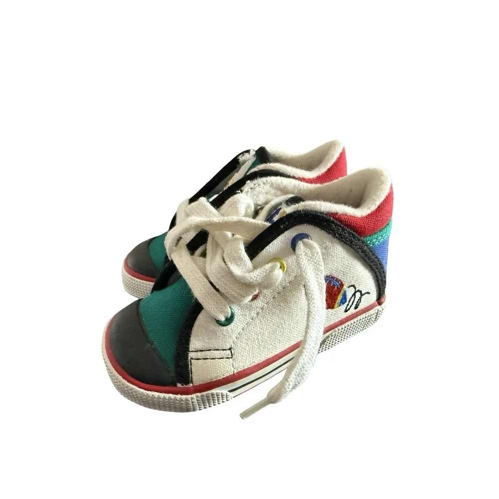 Vintage Keds hi-top primary colors football canvas sneakers shoes boys‎ sz 4 1/2